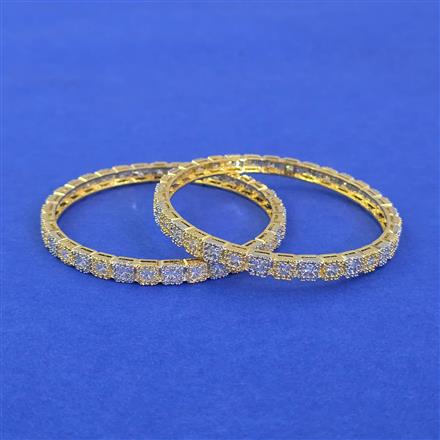 Cubic Zirconia Classic Bangles With 2 Tone Plating