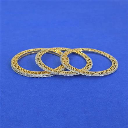 Cubic Zirconia Classic Bangles With 2 Tone Plating