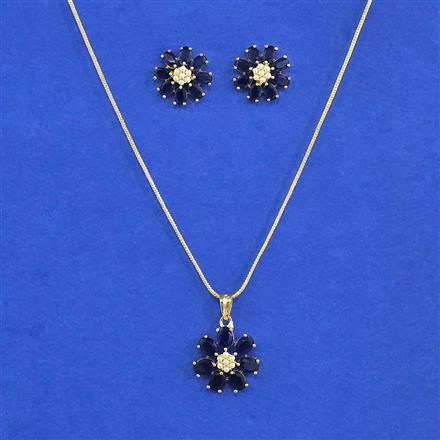 Cubic Zirconia Classic Pendant Set With Gold Plating