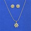 Cubic Zirconia Classic Pendant Set With Gold Plating