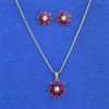 Cubic Zirconia Classic Pendant Set With Gold Plating