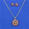 Cubic Zirconia Classic Pendant Set With Gold Plating