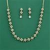 Cubic Zirconia Pearl Necklace With Gold Plating