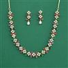 Cubic Zirconia Pearl Necklace With Gold Plating
