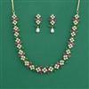 Cubic Zirconia Pearl Necklace With Gold Plating