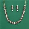Cubic Zirconia Pearl Necklace With Gold Plating