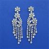 Cubic Zirconia Classic Earring With 2 Tone Rhodium Plating