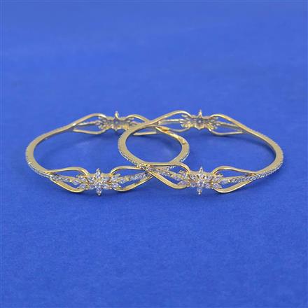 Cubic Zirconia Classic Bangles With 2 Tone Plating