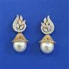 Cubic Zirconia Jhumki With Mehndi 2 Tone Rhodium Plating