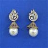 Cubic Zirconia Jhumki With Mehndi 2 Tone Rhodium Plating