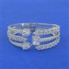 Cubic Zirconia Openable Kada With Rhodium Plating