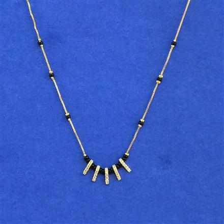 Cubic Zirconia Classic Mangalsutra With Gold Plating