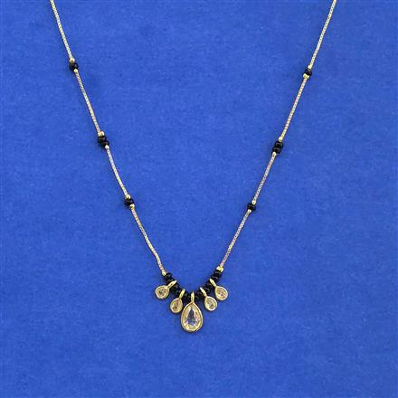 Cubic Zirconia Classic Mangalsutra With Gold Plating