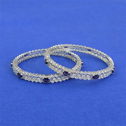 Cubic Zirconia Classic Bangles With Rhodium Plating
