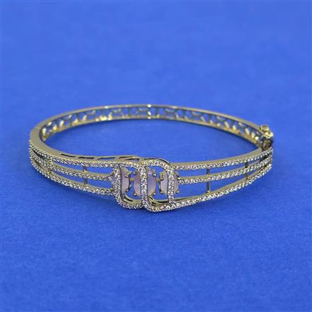 Cubic Zirconia Openable Kada With Mehndi Plating