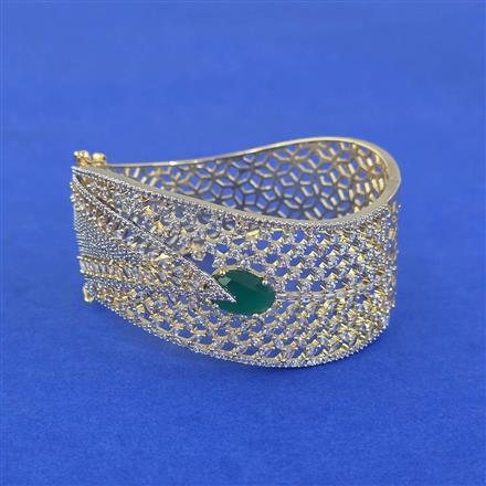 Cubic Zirconia Openable Kada With 2 Tone Plating