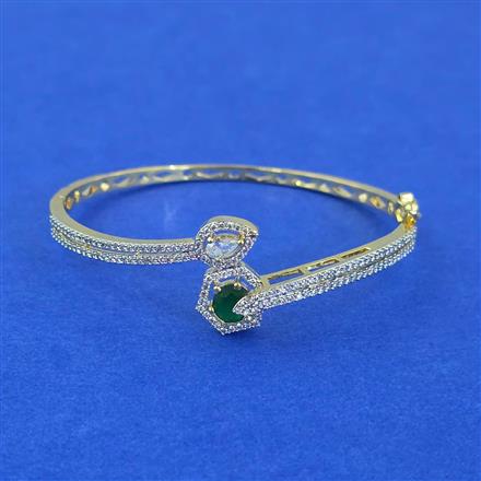 Cubic Zirconia Openable Kada With 2 Tone Plating