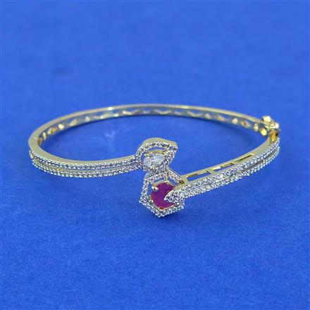 Cubic Zirconia Openable Kada With 2 Tone Plating