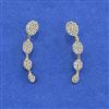 Cubic Zirconia Classic Earring With 2 Tone Rhodium Plating