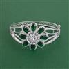 Cubic Zirconia Openable Kada With Rhodium Plating