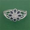 Cubic Zirconia Openable Kada With Rhodium Plating