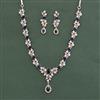 Cubic Zirconia Classic Necklace With Rhodium Plating