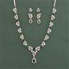 Cubic Zirconia Classic Necklace With Rhodium Plating