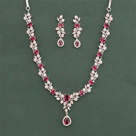 Cubic Zirconia Classic Necklace With Rhodium Plating