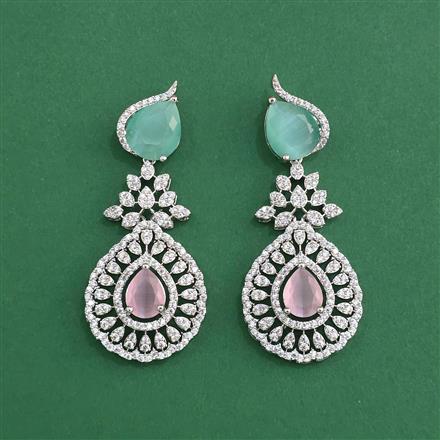 Cubic Zirconia Classic Earring With Rhodium Plating