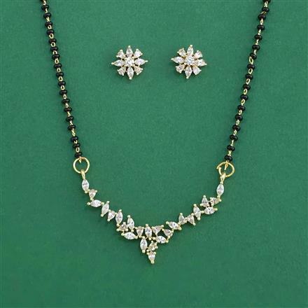 Cubic Zirconia Classic Mangalsutra With Gold Plating