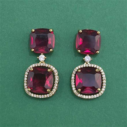 Cubic Zirconia Classic Earring With Mehndi Plating
