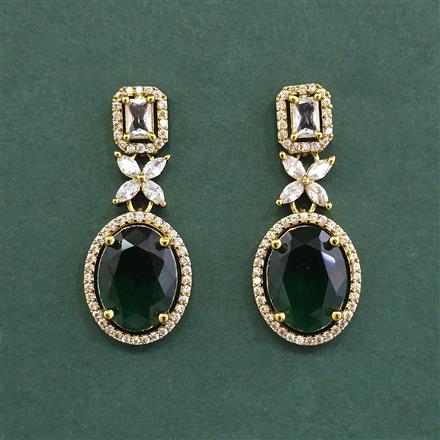 Cubic Zirconia Classic Earring With Mehndi Plating