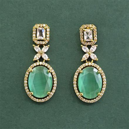 Cubic Zirconia Classic Earring With Mehndi Plating