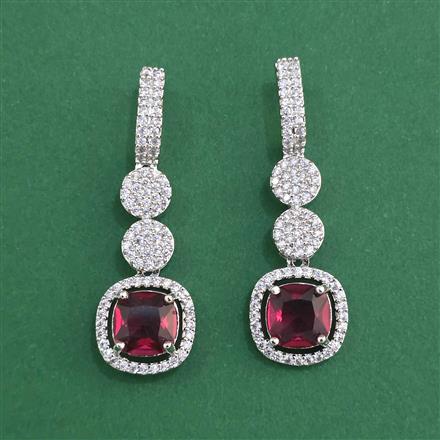 Cubic Zirconia Classic Earring With Rhodium Plating