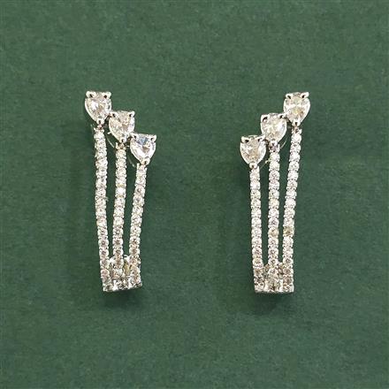 Cubic Zirconia Classic Earring With Rhodium Plating
