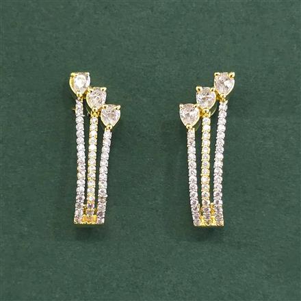 Cubic Zirconia Classic Earring With 2 Tone Plating