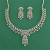 Cubic Zirconia Classic Necklace With Mehndi Plating Rhodium Plating 2tone Plating