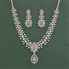 Cubic Zirconia Classic Necklace With 2 Tone Plating Rhodium Plating