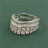Cubic Zirconia Adjustable Ring With 2 Tone Plating Rhodium Plating