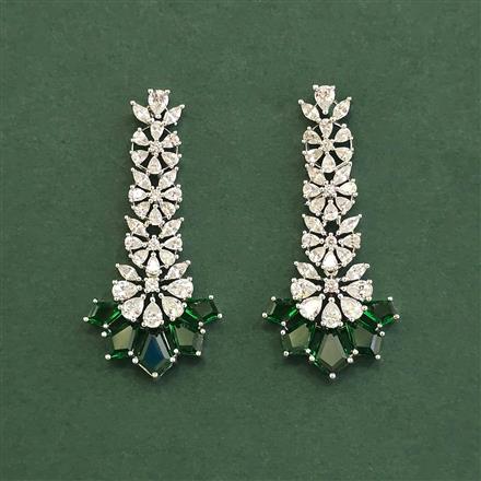 Cubic Zirconia Classic Earring With Rhodium Plating