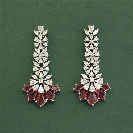 Cubic Zirconia Classic Earring With Rhodium Plating