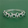 Cubic Zirconia Openable Kada With Rhodium Plating