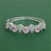 Cubic Zirconia Openable Kada With Rhodium Plating