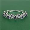 Cubic Zirconia Openable Kada With Rhodium Plating