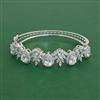 Cubic Zirconia Openable Kada With Rhodium Plating