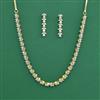 Cubic Zirconia Delicate Necklace With 2 Tone Plating Rhodium Plating
