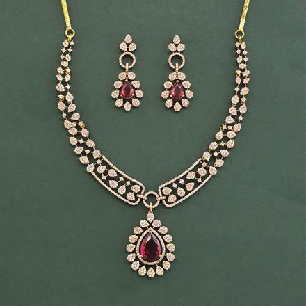 Cubic Zirconia Classic Necklace With Mehndi Plating