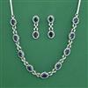 Cubic Zirconia Classic Necklace With Rhodium Plating