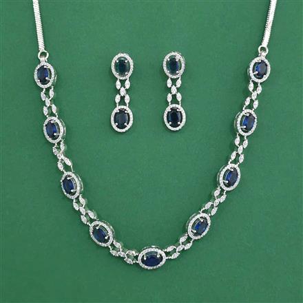 Cubic Zirconia Classic Necklace With Rhodium Plating