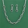 Cubic Zirconia Classic Necklace With Rhodium Plating